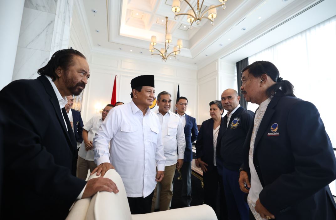 Prabowo Subianto Bertemu Surya Paloh di Menara NasDem: Saya Hadir untuk Menghormati