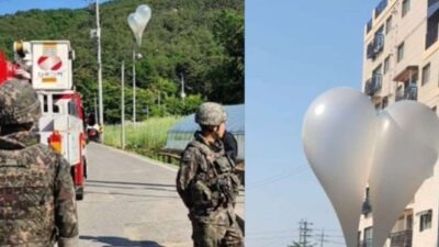 Korea Utara Mengirim 720 Balon Berisi Sampah dan Tinja ke Korea Selatan Lagi