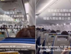 Pendaratan Darurat Pesawat Korean Air di Taiwan karena Masalah Tekanan Kabin, 15 Penumpang Mengalami Luka